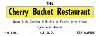 Cherry Bucket (Elk Harbor Restaurant) - Apr 5 1973 Ad